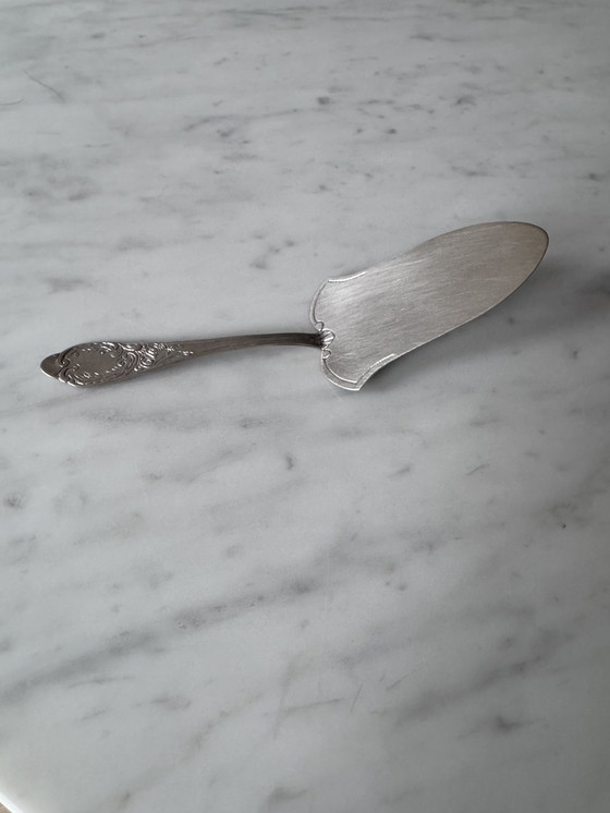 Image 1 of Vintage Solid Silver Serving Set – Cake Server (830) & Tongs (800) – 143g Total