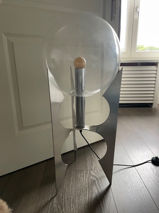 Space age Floor light - 60s/70s beautiful vintage lamp – Aluminium, Glass (photo 4 of 5)