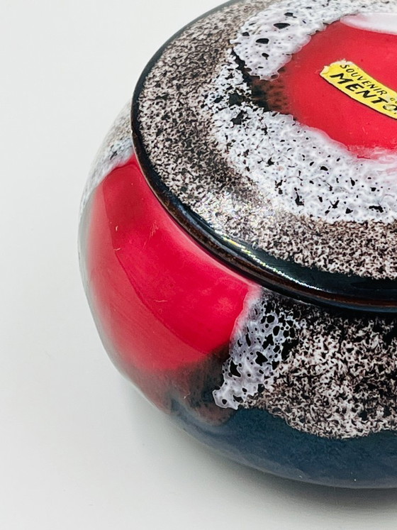 Image 1 of Vallauris Candy Dish, Foam Enamel, Marius Giuge, Vintage 70s