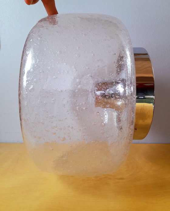 Space age wall or ceiling light in bubbled glass, 1970s – Wall lights, Metal (photo 8 of 9)