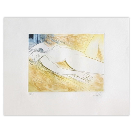Jean-Baptiste VALADIÉ Languishing Acquaforte firmata 1990