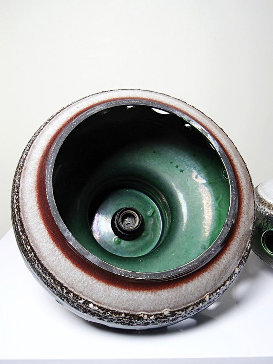 Paar Große Herda Emaillierte Keramik Pendelleuchten, 1970er Jahre – Ceramic (photo 11 of 13)