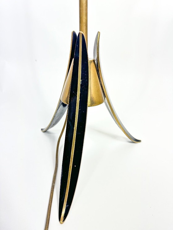 Vintage 60s Floor light, Metal, Textile, Black (photo 3 of 14)