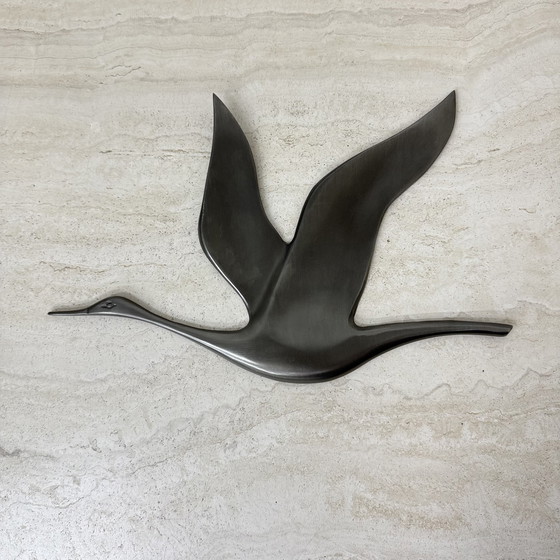 Image 1 of Mid Century Design tinnen wandvogel, 1970