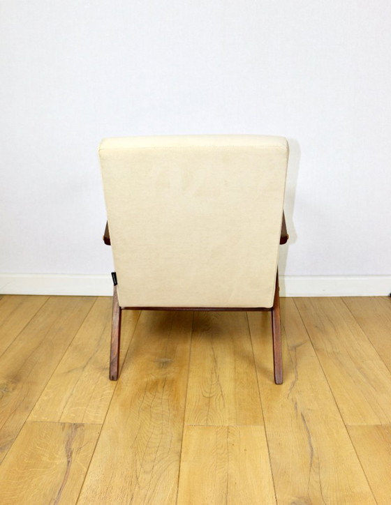 Image 1 of Vintage armchair B-310 VAR beige velvet from the Jade series - 2 pieces available