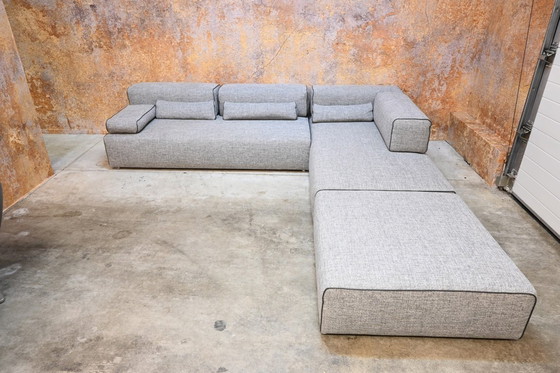 Image 1 of Sofá esquinero de tela gris Leolux Ponton Next design elements