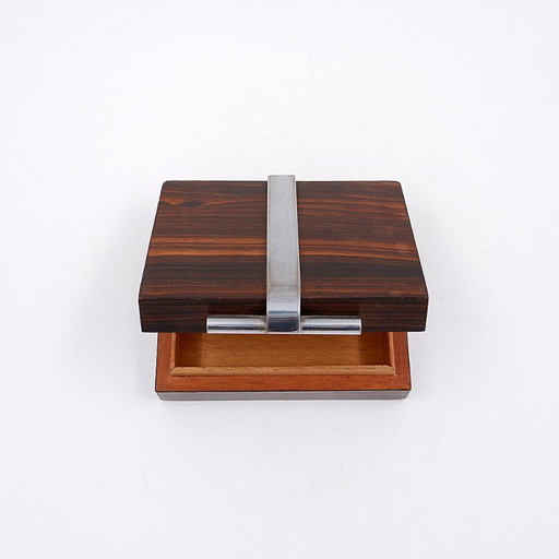 Boîte Art Déco en bois et métal attribuée à la Maison DESNY - années 1930