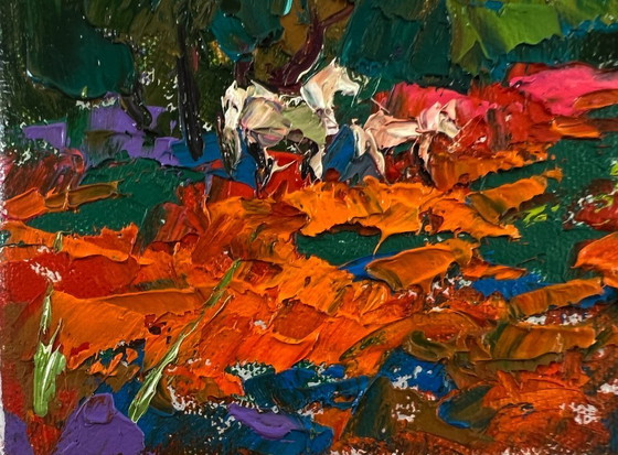 Original Oil Painting Summer Nature Landscape Evening in the Forest – Paintings & Drawings, Canvas (photo 6 of 8)