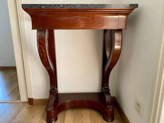 Consolle in mogano e marmo, stile Impero o Restaurazione, del XIX secolo. – Console, Marble, Wood (photo 3 of 5)