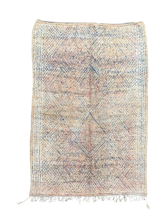 Mid Century Moroccan Boujad Wool Rug 200x320 cm- Handwoven Berber Carpet