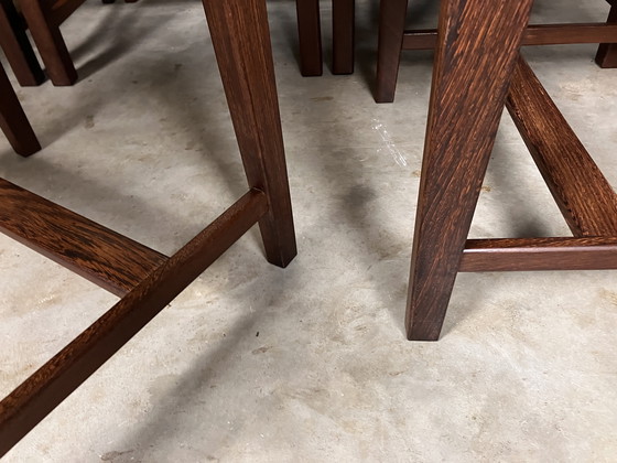 Image 1 of 6 Stühle Binsen Wenge Brutalist Mid Century