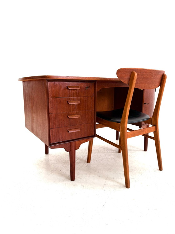 Scrivanie 'Bullet' vintage in teak, H.P. Hansen anni '60 – Legno, Metallo (photo 12 of 15)