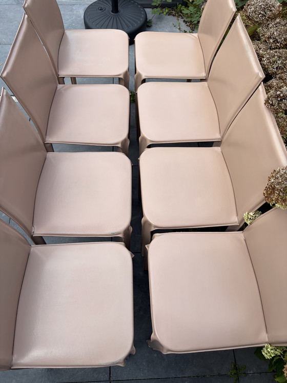 8 Sedie Vintage Arper Italy in Pelle Anni '80 – Sedie da pranzo, Leather (photo 3 of 13)