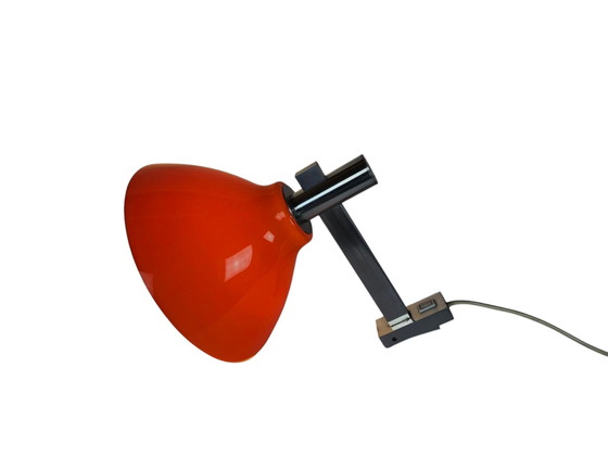 Image 1 of Space Age - Vintage - Applique en aluminium avec abat-jour en plastique - Mid Century