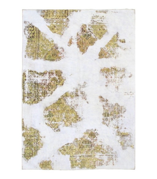 Alfombra Oriental Anudada a Mano Vintage Art Clásico y Diseño en Relieve 270 x 193 cm Color Beige