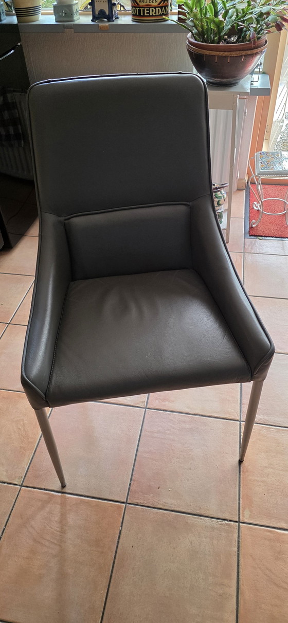 6 sillas de comedor de cuero Movani – Leather, Metal (photo 4 of 5)