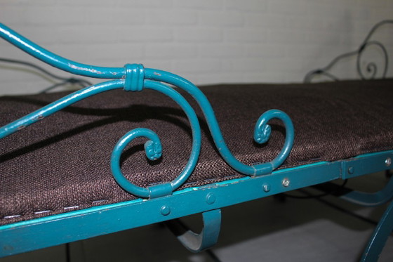 Lit de jour pliable en métal avec sangles et revêtement neufs – Lits 1 personne, Metal (photo 17 of 18)