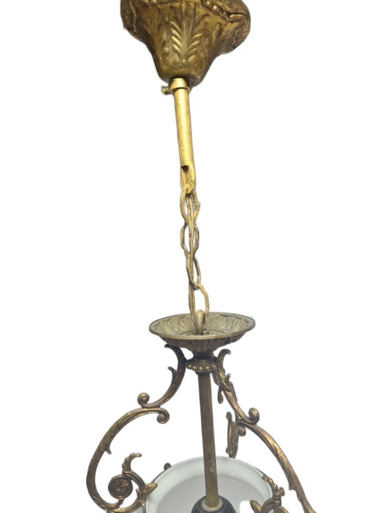Vintage Pending Lamp, Poland, 1960s – Pendant lamps, Glass, Metal (photo 7 of 10)