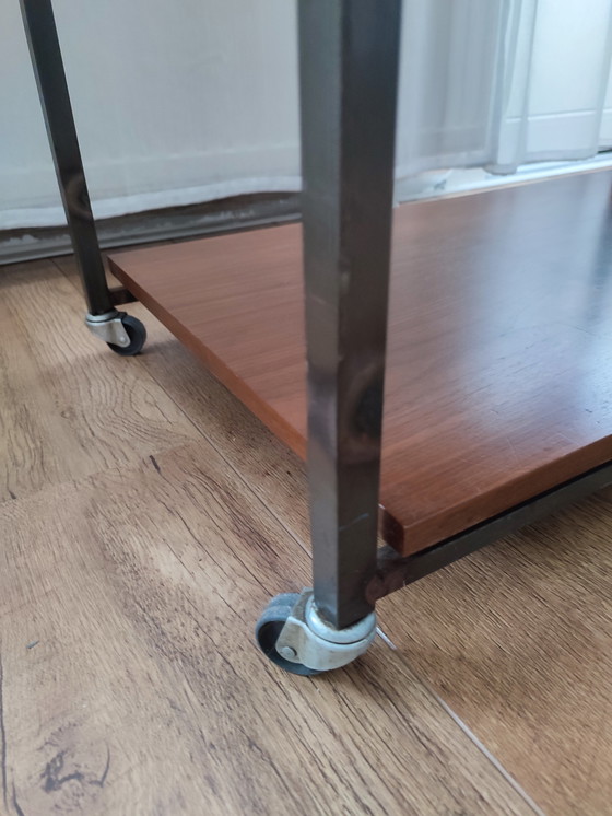Image 1 of Tavolino vintage con carrello su ruote