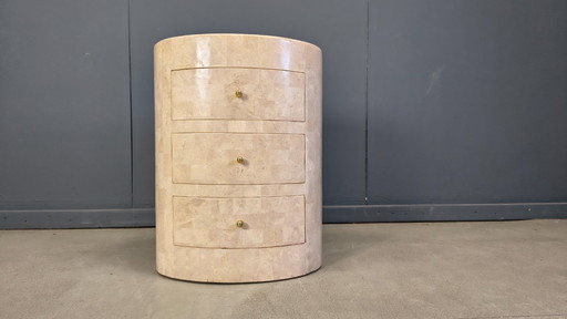 Vintage tessellated stone sideboard chest of drawers by Maitland Smith, 1980s
