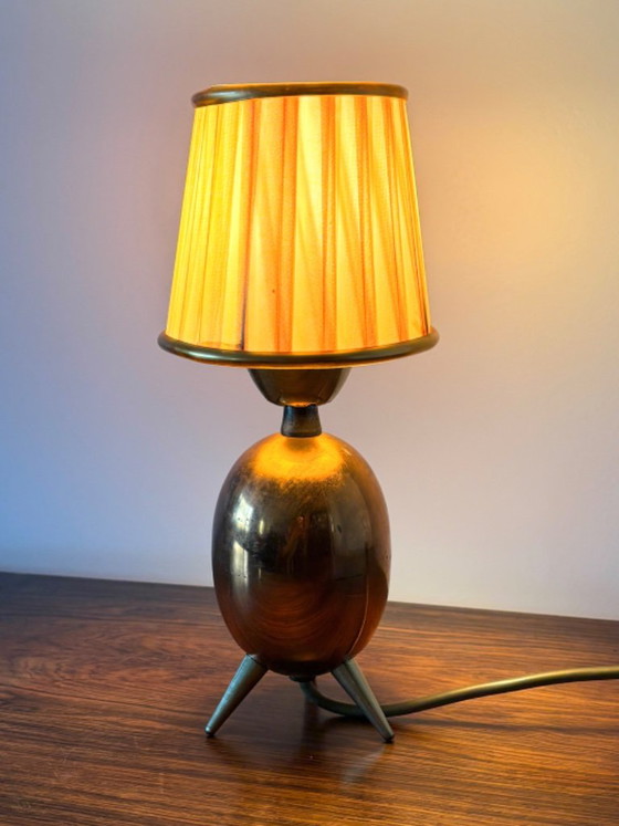 Vintage retro mini copper table lamp from the 1960s – Brass (photo 11 of 13)