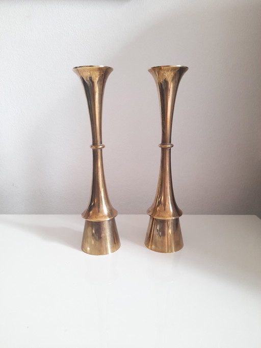 Pair of Quistgaard brass candlesticks