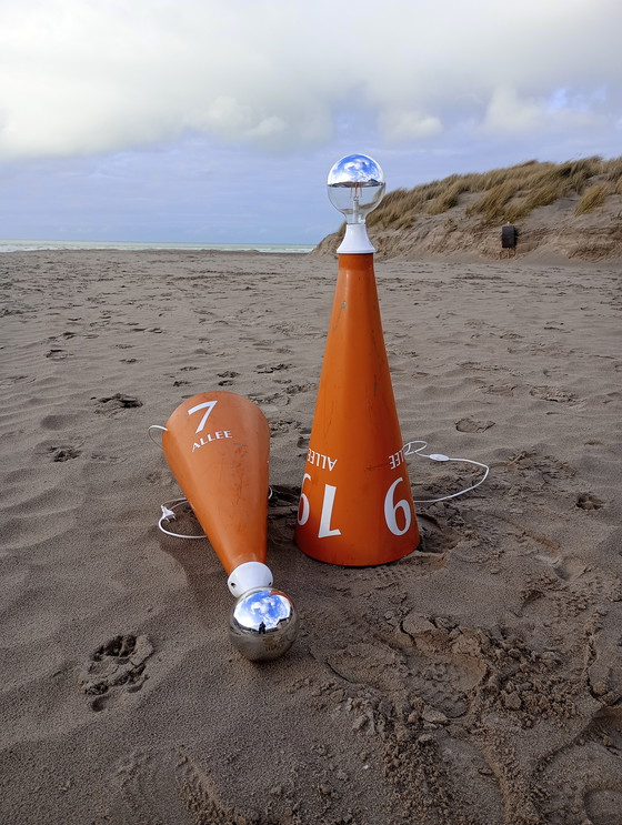 Image 1 of Lampadaire conique industriel en aluminium fait main