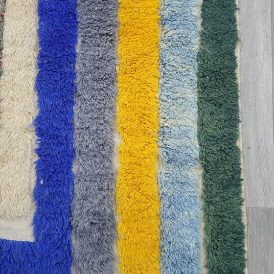 Image 1 of Handmade ecru Moroccan rug with geometric patterns, 250cm x 150cm