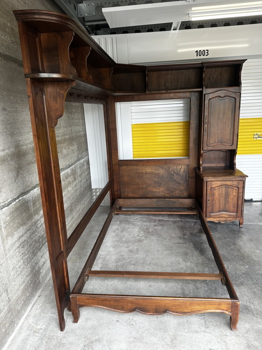 Solid wood library bed - French work from the 1950s
