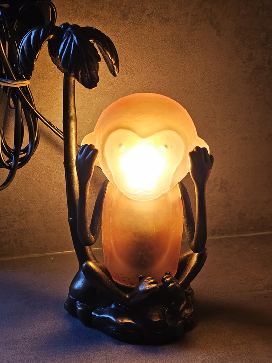 Image 1 of Lampada da tavolo vintage a forma di scimmia / lampada d'atmosfera - decorazione retrò