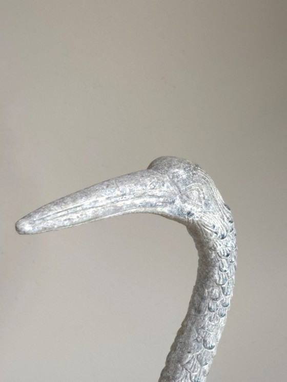 Pair of Monumental Antique Zinc Garden Birds (96 cm) – Art Deco – Sculpture, Metal (photo 3 of 10)