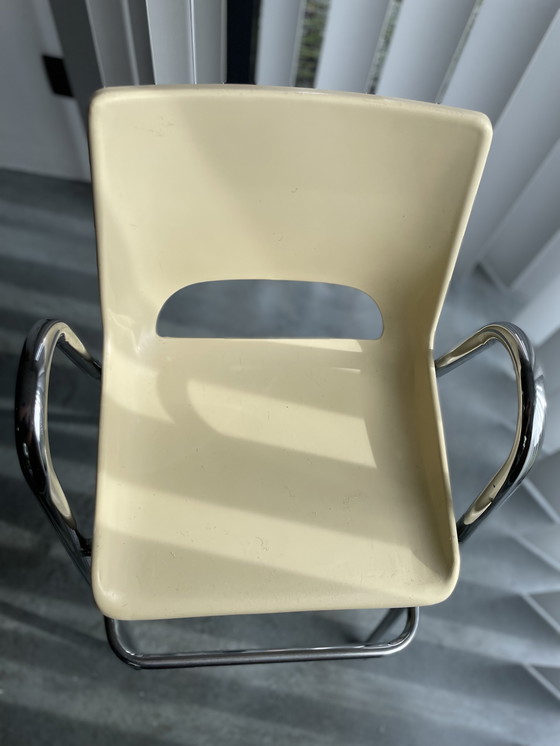 Image 1 of Hochstuhl cremefarben 1970er Jahre Brunswick Design Roger Bontemps