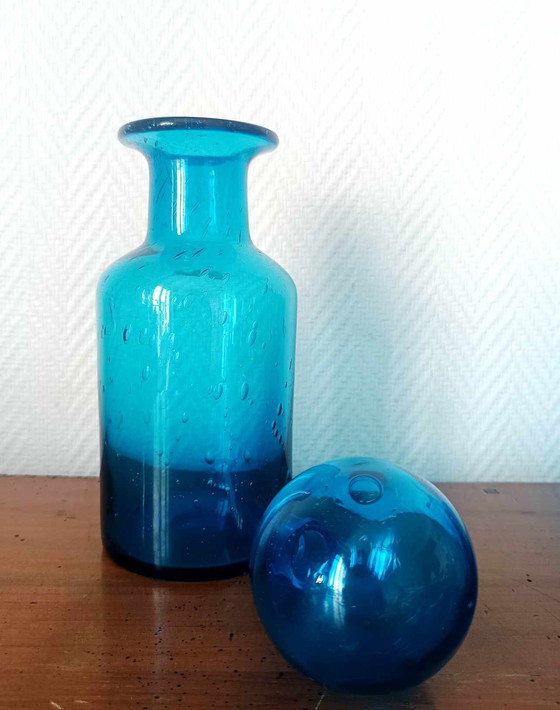 Image 1 of 4 bottiglie da farmacia in vetro blu vintage