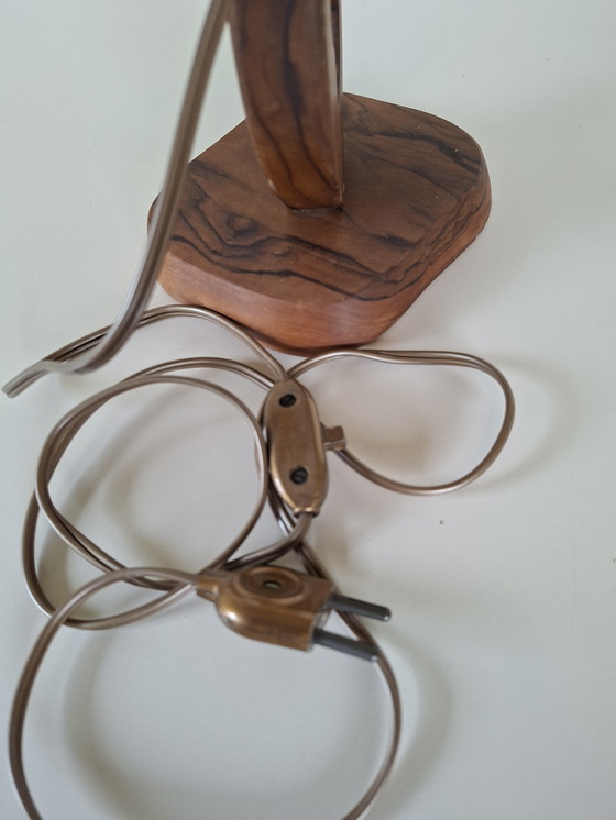 Image 1 of 1960 French olive wood lamp