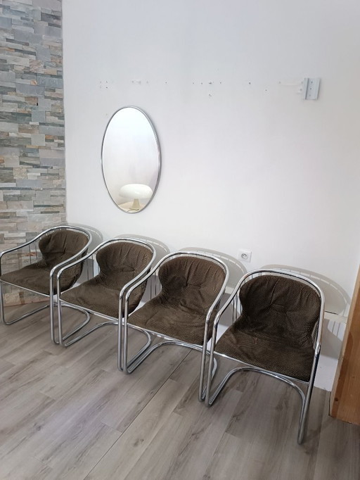 Sedie a sbalzo Serie S di Gastone Rinaldi per Rima, anni '70