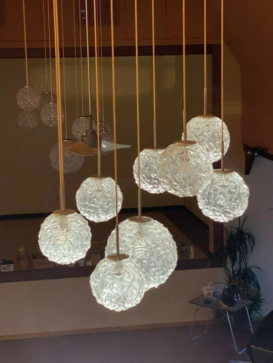 Image 1 of Lampada da soffitto XXL anni '60 e '70, lampada a sospensione, lampada a cascata, Hillebrand Design anni '60