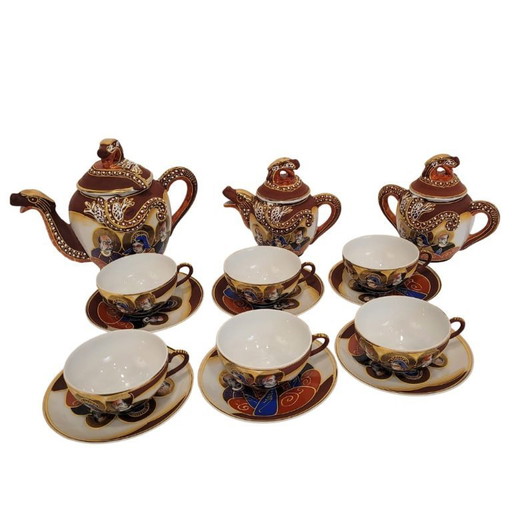 Set of 6 coffee or tea cups, Satsuma porcelain, Nakasima, 20th century – Japan