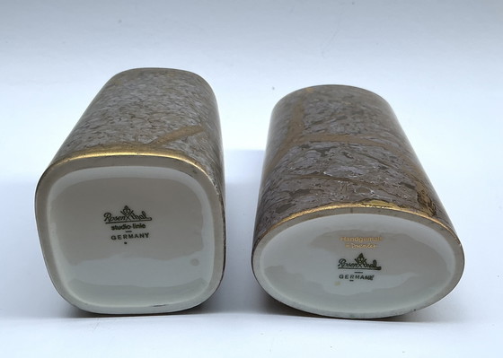 Image 1 of Rosenthal, Dressler 'Goldfeuer' jarrones, caja con tapa, candelabros, cuencos