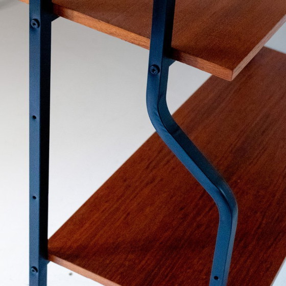 Image 1 of 1x Mid-Century Modern Teak Bookshelf with Iron Frame, Italy, 1960s