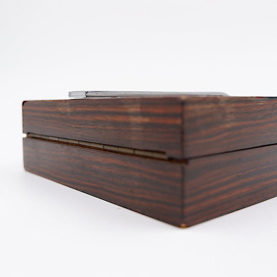 Image 1 of Boîte Art Déco en bois et métal attribuée à la Maison DESNY - années 1930