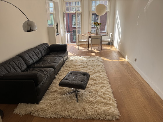 Image 1 of De Stede DS 76 Schwarzes Leder 3-teiliges Ecksofa mit Schlaffunktion