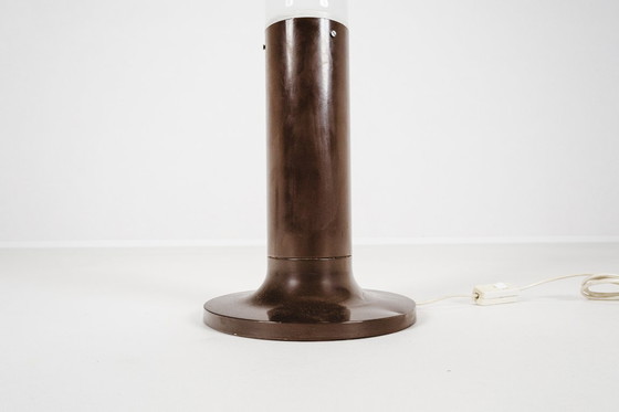 Image 1 of Stehlampe im Weltraumzeitalter aus Glas und Metall von Temde Leuchten, Schweiz, 1960er Jahre