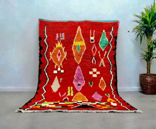 Tapis berbère marocain authentique tissé à la main 270 cm x 160 cm – vloerkleden en tapijten, Cotton