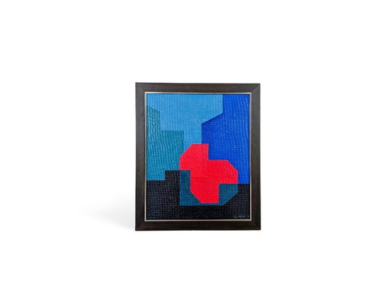 Image 1 of Framed wall art composition Möck burlap jute canvas
