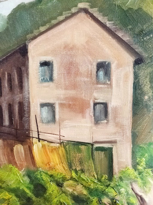 Léonida Beltrame (1904 - 2004) - San Fruttuoso di Camogli - Master Painting – schilderijen tekeningen, Canvas (photo 2 of 11)