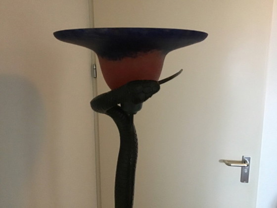 Image 1 of Lampada da terra Edgar Brandt a forma di serpente