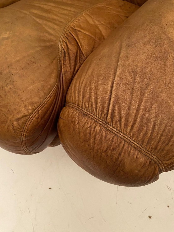 Image 1 of Coppia di poltrone vintage in pelle Sapporo di Mobil Girgi, Italia, anni '70