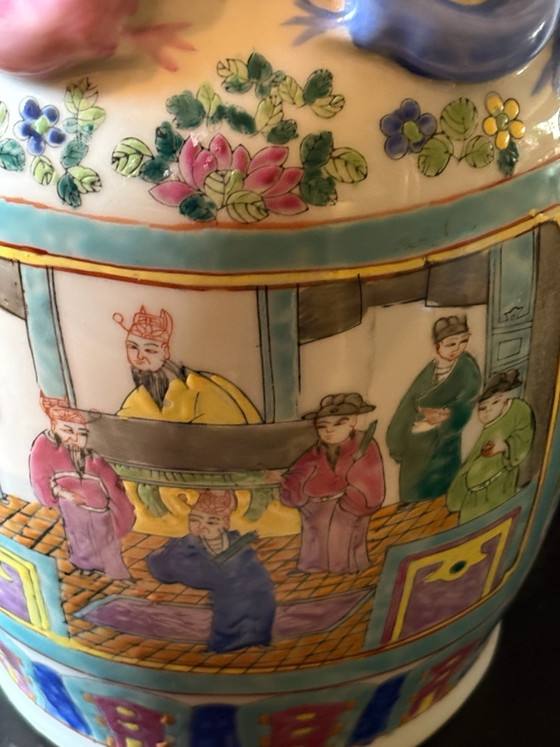 Beautiful 36cm high Chinese Famille Rose Vase – Chinese vases from Holland, Porcelain (photo 10 of 15)