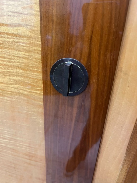 Image 1 of Exclusieve Duitse vintage barkast/woonkamerkast uit de jaren 50, hout in Riva-bootstijl.