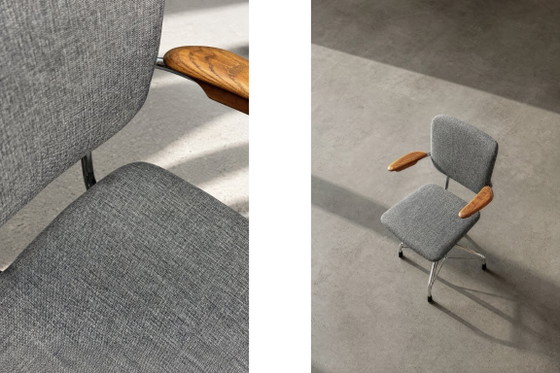 Sedia da ufficio girevole vintage in stile industriale scandinavo di metà secolo, prodotta da Verkstads AB (photo 8 of 16)
